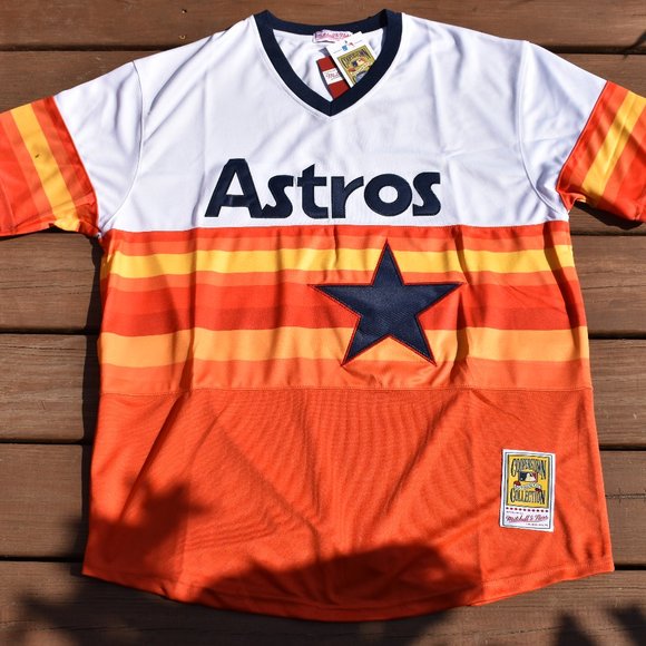 New! Nolan Ryan Astros Orange Rainbow Vintage Baseball Jersey Adult Men's Sizes - Picture 2 of 2